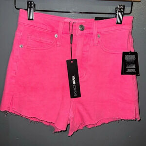 NWT Fashion Nova All the hype stretch denim cut off shorts.